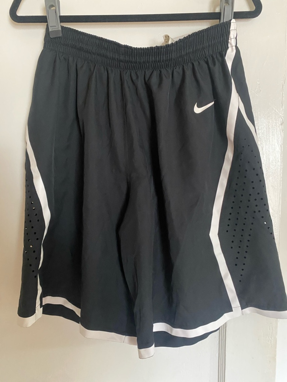 Nike Black and White Basketball Shorts with Swoosh